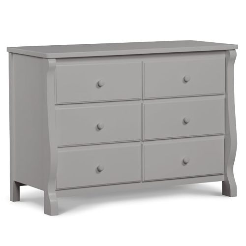 Delta Children Universal 6 Drawer Dresser with Interlocking Drawers - Greenguard Gold Certified, Grey