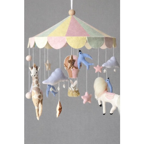 Vintage carousel mobile, Handmade Carousel Crib Mobile, toddler girl decor, Baby Shower Giftt, newborn present, newmom gift.