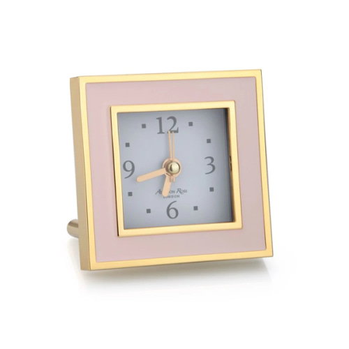 Pastel Pink Square Enamel Alarm Clock | Caitlin Wilson