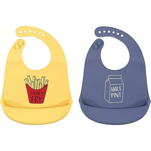 Hudson Baby Unisex Baby Silicone Bibs, Small Fry, One Size