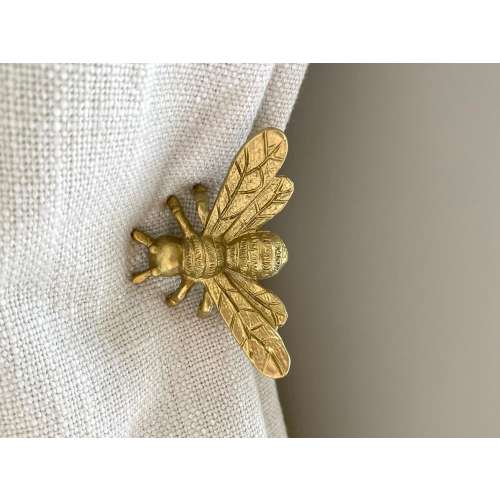 1x Gold Bumble Bee Curtain Tieback | Gold Wall Hook | Bee Hook | Nursery Hook