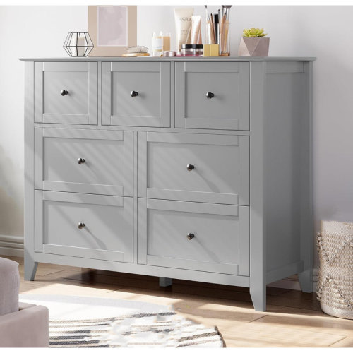 Winston Porter 7-drawer Dresser, Stylish Wood Organizer, In Bedroom, Living Room, Or Entryway & Reviews | Wayfair