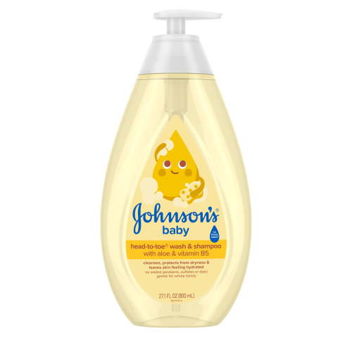 Johnson's Tear-Free Head-To-Toe Baby Body Wash & Shampoo, with Plant-Based Glycerin, 27.1 FL OZ
