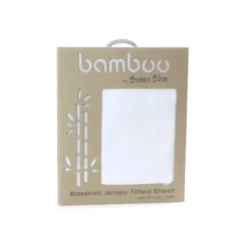 Bubba Blue Bamboo Jersey Bassinet Fitted Sheet White | Baby Bunting AU