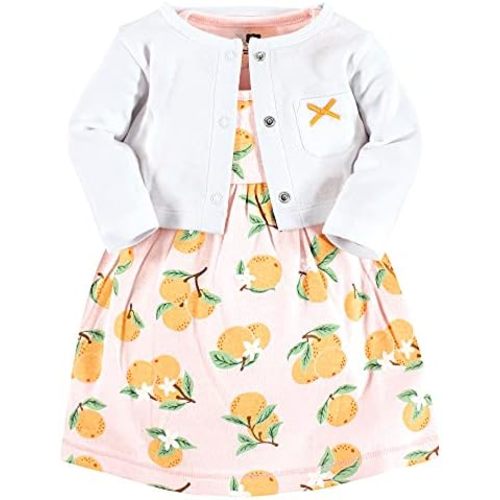 Hudson Baby Baby Girls' Cotton Dress and Cardigan Set