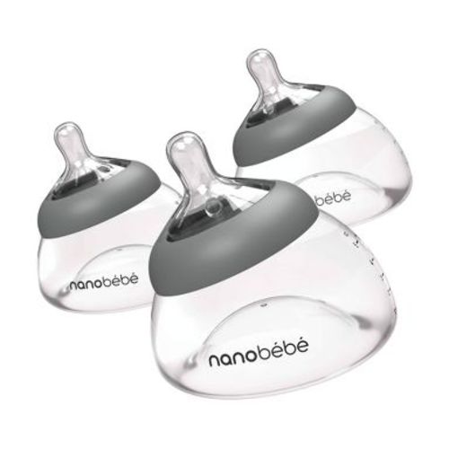 nanobebe Breast Milk Baby Bottle - Gray - 3pk
