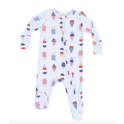 2 Way Zipper Footie - American Ice Cream - Blue – Angel Dear