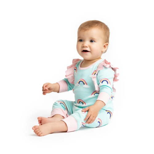 Paris Hilton x Monica + Andy Organic Cotton Baby Double Ruffle Romper, Sizes 0/3 Months-18 Months