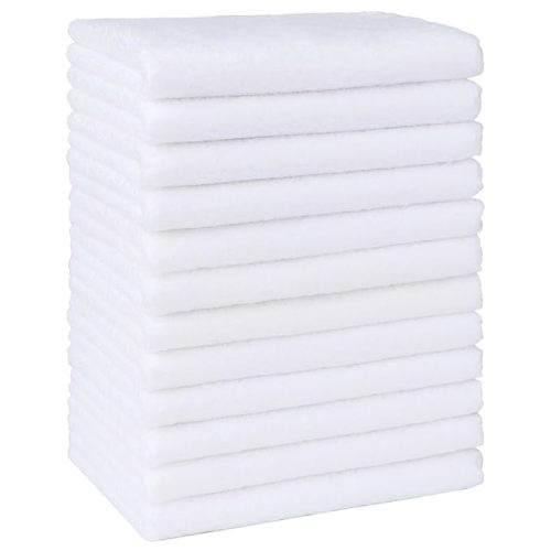 Baby Washcloths 12 Pack-Microfiber Coral Fleece Baby Bath Face Towel 7 x 9 Inch Extra Absorbent Soft Burp Cloth and Wash Cloths for Newborn-Infants and Toddlers,White