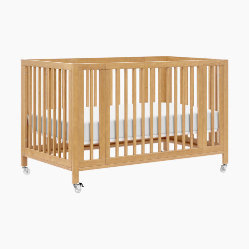 babyletto Rolli 9-in-1 Convertible All-Stages Crib with Bassinet & Toddler Bed Conversion Kits - Honey