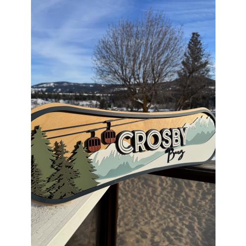 Snowboard name sign | alpine | cabin | ski | bunk room | snow mountain Forest Wood Name Sign | Baby | Boy | Kids room Decor