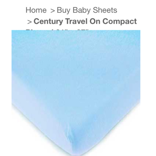 Organic Baby Blue Jersey Knit | Century Travel On Compact Playard Sheets | Sheetworld
