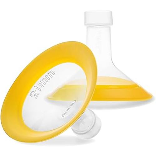 Nenesupply 21mm Oval Flanges Compatible with Medela Pump Parts Replacement 21mm Flange for Medela Breast Pumps. Work with Pump in Style Parts Symphony Parts Swing Maxi Harmony and Personalfit Flex