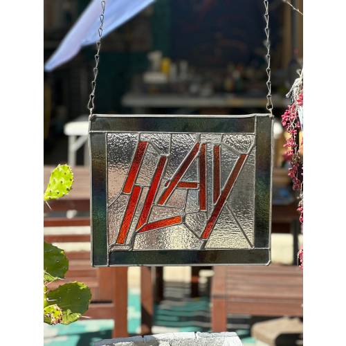Slay Stained Glass Window Panel