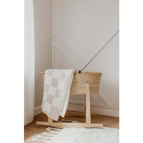 Taupe and White Checker Board | Plush Blanket