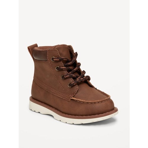 Faux-Suede Side-Zip Lace-Up Boots for Toddler Boys | Old Navy