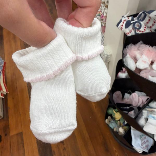 Cross Foldover Baby Socks