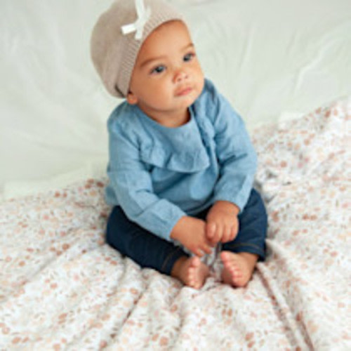 Dainty Floral Blanket Size: Tween| Minky Couture