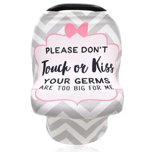 Baby Car Seat Covers, No Touching Sign Car seat Canopy, Infant Stroller Covers for Newborn Girl Boy, Multiuse Nursing Covers for Breastfeeding, Ultra-Soft Breathable, Nursing Scarf, Wavy
