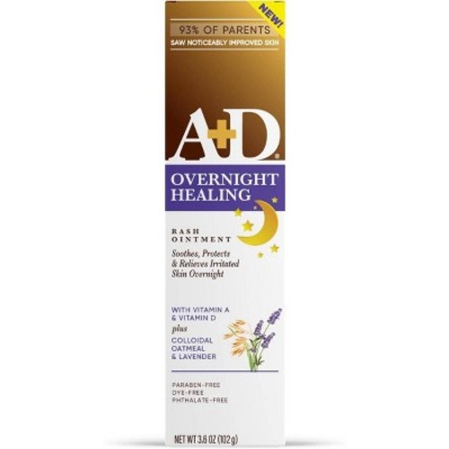 A+D Overnight Diaper Rash Healing Cream - 3.6oz