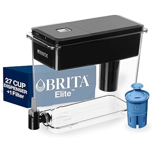 Brita Water Dispenser, UltraMax Elite Filter, Removes 99% of Lead, Includes 1 Filter, 27-Cup Capacity, Black
