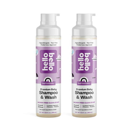 Hello Bello Extra Gentle Shampoo & Body Wash I Tear Free, Hypoallergenic and Pediatrician Tested Plant Based Formula for Babies and Kids I Lavender Scent I 20 FL Oz (2 Packs of 10oz)