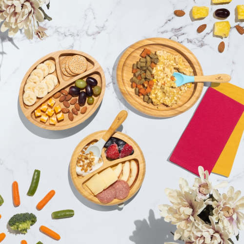 Avanchy Rainbow Infant Gift Set: Bowl, Plate & Spoons for Babies 4+ Mo