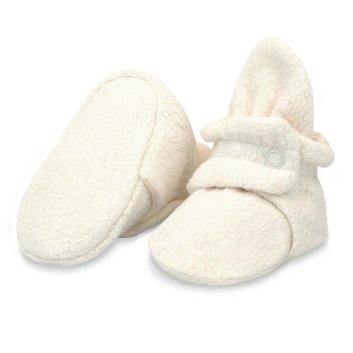 Zutano Cozie Fleece Stay-On Baby Bootie Slipper - Cream