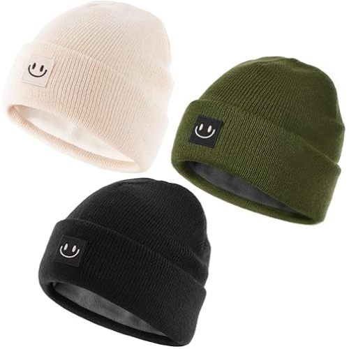 FURTALK Baby Toddler Winter Hat 3 Packs Baby Beanie Toddler Beanie Boys Girls Fleece Lined Kids Warm Knit Hats