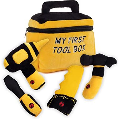 Talking Plush Set for Toddlers | Includes Cuddly Hammer, Handsaw, Screwdriver, Hand Drill, & Zippered Tool Box with Cool Sounds | Soft Plush Toys Made from Durable & Hypoallergenic Fabric