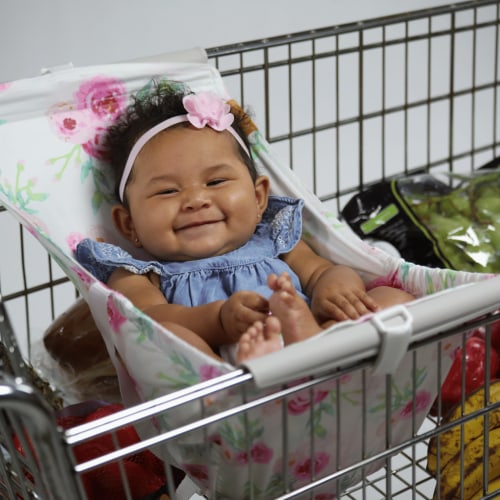 Baby Shopping Cart Hammock - Full Bloom Watercolor Floral Print