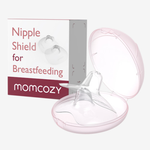 Momcozy Contact Nipple Shields, 100% Food-Grade Silicone for Breastfeeding Difficulties, Ultra-Thin & Super-Soft, Made Without BPA/BPS, Include Carry Case (24mm)