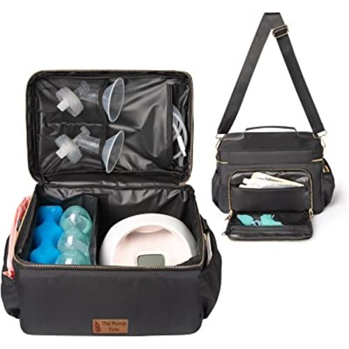 Breast Pump Bag - Pumping Tote Bag Compatible with Spectra S1 S2 Gold, Medela, and More, Stylish and Functional for Busy Moms, with Built-in Cooler