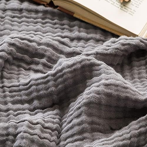 EMME Cotton Blanket Muslin Throw Blanket for Couch Breathable Gauze Blanket All Season Soft and Lightweight Muslin Blankets for Adults Blanket (Grey, 50"x70")