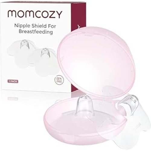 Momcozy Nipple Shield, Floral Contact Nipple Shield for Breastfeeding Moms with Flat or Inverted Nipples, 17mm, 1 Pair
