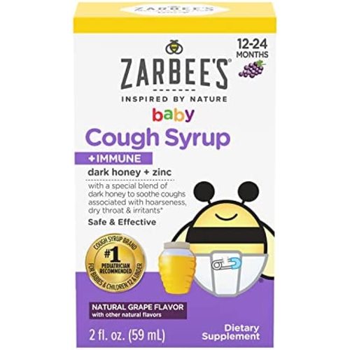 Zarbee's Naturals Baby Cough Syrup with Honey, Natural Grape Flavor, 2 Ounce