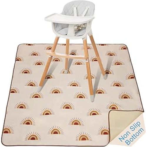 Baby Splat Mat for Under high Chair, Water Resistant & Anti-Slip Spill Mat, Reusable Splash Mat for Kids, Floors or Tables, Playtime Mat and Table Cloth, 51 * 51"