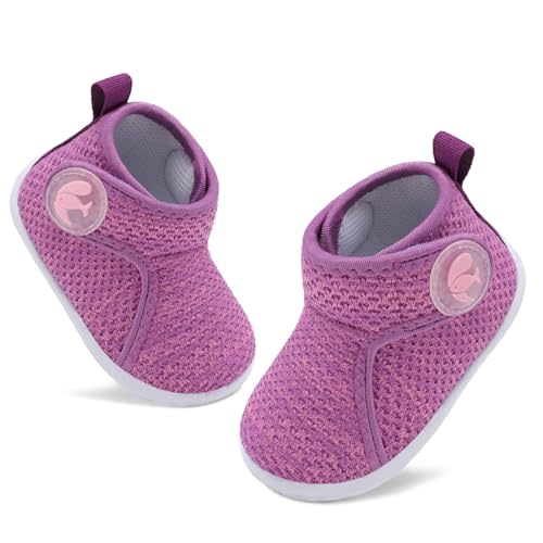 FEETCITY Lightweight Baby Sock Shoes Baby Walking Shoes Boys Girls Infant High-Top Shoes Baby BarefootShoes 12-18 Months