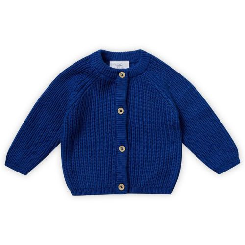 Stellou & Friends 100% Cotton Chunky Ribbed Knitted Cardigan For Boys & Girls Ages 0-6 Years