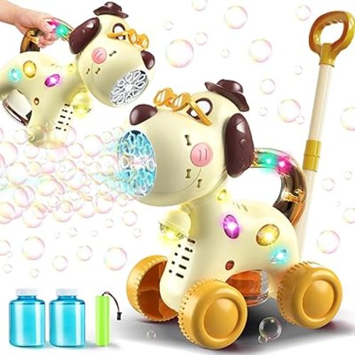 Nicmore Automatic Bubble Machine for Toddlers: Portable Dog Bubble Maker Blower Toys for 3 4 5 6 Year Old Boy Girl Kids Outdoor Toys for Easter Party Birthday