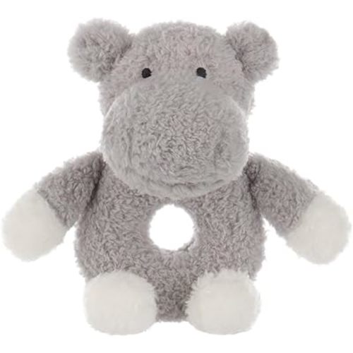 Apricot Lamb Baby Hippo Soft Rattle Toy, Plush Stuffed Animal for Newborn Soft Over 0 Months (Hippo, 6 Inches)
