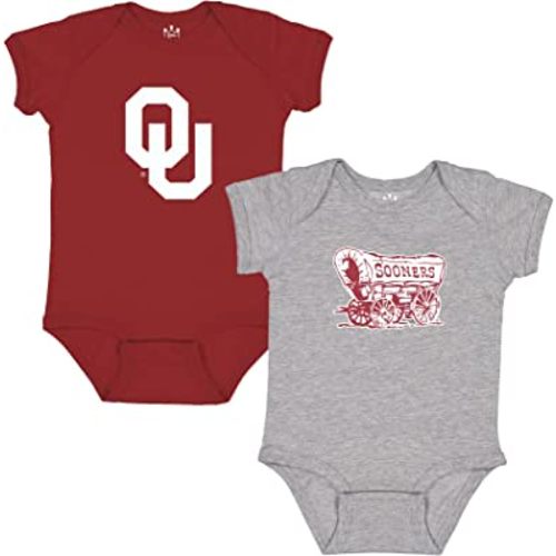 Little King NCAA Bodysuit 2 Pack Short Sleeve-100% Cotton-Infant Sizes 0-3M 6M 12M 18M