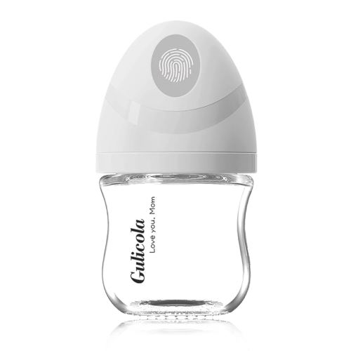 Natural Small Glass Baby Bottle 3 oz, Very Slow Flow Nipple, 1 pk - White
