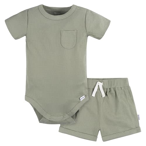 Gerber Unisex Baby Bodysuit and Short Set