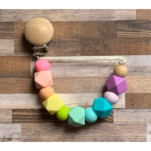 Pastel Rainbow Pacifier Clip