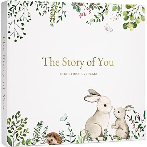 Keepsake Baby Memory Book for Baby Boy or Girl – Timeless Baby First 5 Year Baby Book – A Milestone Book to Record Every Event from Birth to Age 5 – Gender Neutral Baby Journal Scrapbook Photo Album