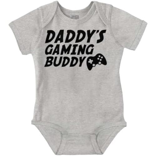 Brisco Brands Cute Daddy's Gaming Buddy Gamer Dad Baby Romper Boys or Girls