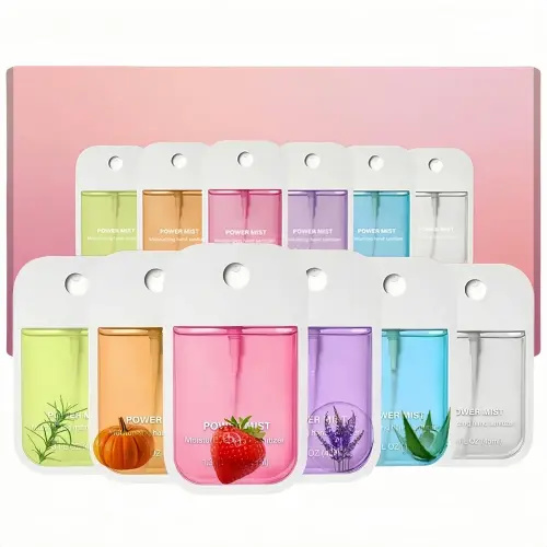 6 Pcs Power Mist Hydrating Hand Sanitizer Spray, 6 Scents, 7.8 FL. OZ. Portable Sanitizer Spray for Adults and Kids, Travel Size