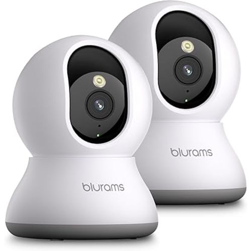 blurams Indoor Security Camera, 2K Home Camera with Phone App, Kids Camera, 360° PTZ Cameras for Home Security Indoor, 2-Way Talk, Motion Tracking, Color/IR Night Vision, Cloud&SD(2.4GHz - 2Pack)