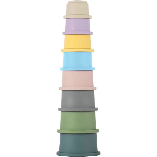 ZYFLSQ Stacking Cups Baby Toy, Nesting Cups 8 Pcs with Pattern for Kid Baby 6 Months and Up Montessori Bath Toys